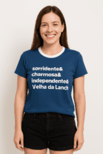 Blusa T-shirt Feminina Sorridente Estampada