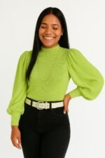 Blusa Tricot Modal Manga Bufante Vanessa - Imagem 2