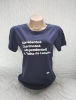 Blusa T-shirt Feminina Sorridente Estampada Moda Blogueiras - Imagem 3