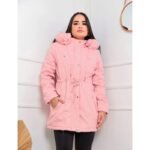 Parka De Sarja Feminina Forrada Casaco Frio Touca - Imagem 2