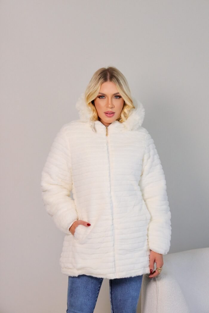 Jaqueta Parka Dupla Face Feminina Nylon Peluciada - Imagem 3