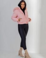 Jaqueta Puffer Feminina Forrada Rosa - Imagem 3