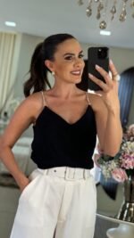 Regata Feminina com Alças em Strass - Imagem 4