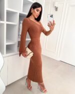 Vestido Midi Nula Manga Modal