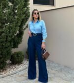 Calça Alfaiataria Pantalona com Bolso