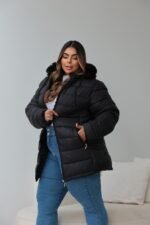 Jaqueta Puffer Dupla Face Plus Size com Capuz e Forro de Pelúcia - Imagem 3