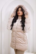Jaqueta Feminina Parka Veludo/Peluciada Com Capuz - Imagem 2