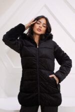 Jaqueta Feminina Parka Veludo/Peluciada Com Capuz