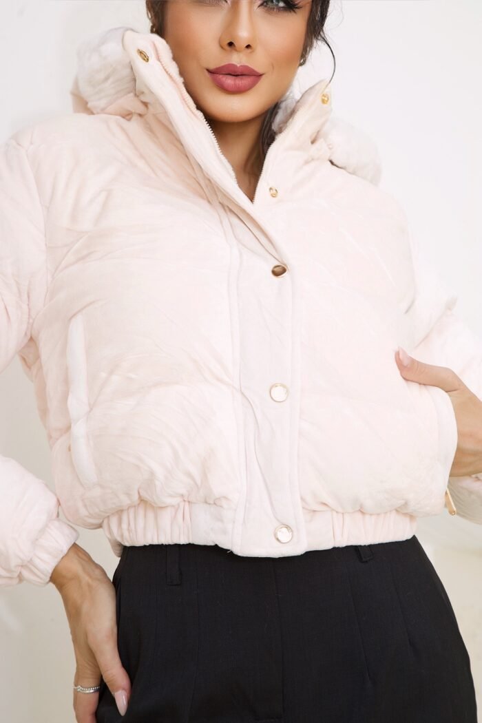 Jaqueta Dupla Face Puffer Pelinho Feminina Forrada - Imagem 4