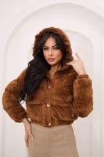 Jaqueta Dupla Face Puffer Pelinho Feminina Forrada