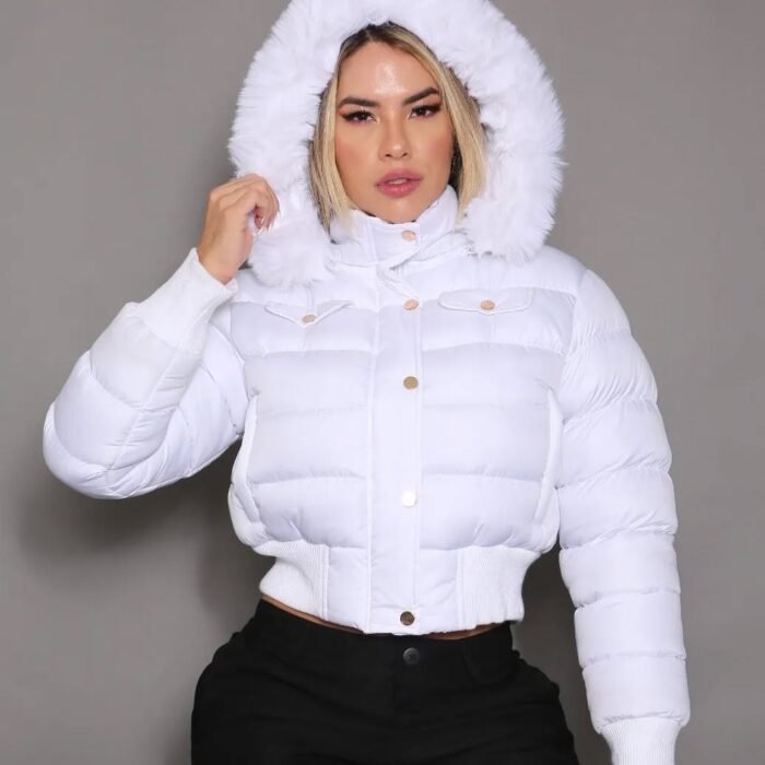 Jaqueta Puffer Forrada com Touca - Imagem 1