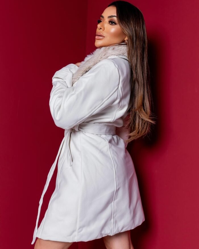 Sobretudo Courchevel Lã Batida Premium Forrado Off White - Imagem 2
