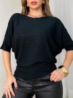 Blusa Feminina Canelado Modal Fresco Liso - Imagem 3