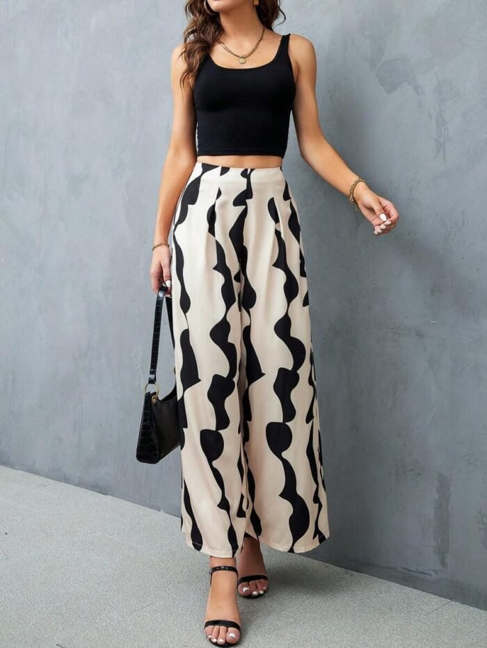 Calça Pantalona Estampada - Imagem 1