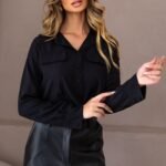 Camisa Curta Social Feminina Viscolinho