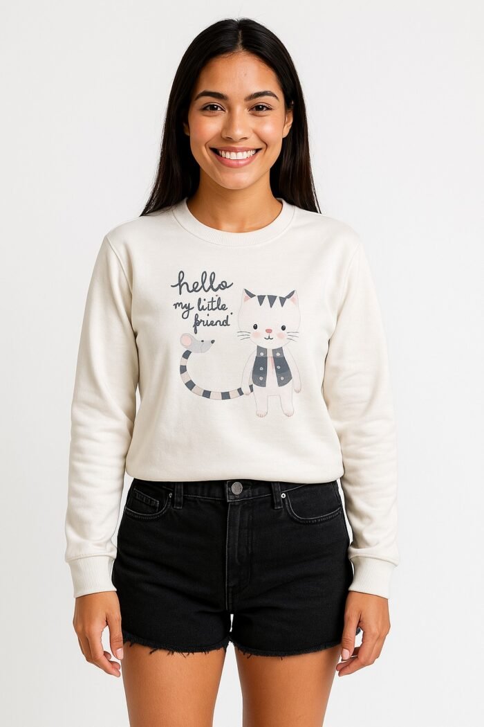 Cropped Moletom Feminino Estampado - Imagem 1