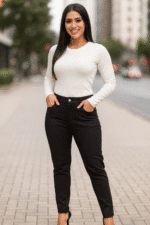 Calça Reta Skinny Flanelada