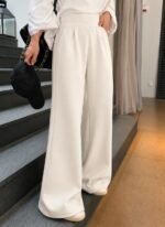 Calça Pantalona Feminina de Moletom Cintura Alta