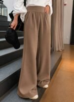Calça Pantalona Feminina de Moletom Cintura Alta - Imagem 2
