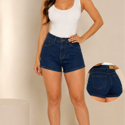 Shorts Jeans Feminino Cintura Alta Mesa