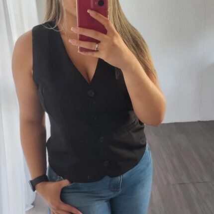 Colete Feminino Alfaiataria com Botões