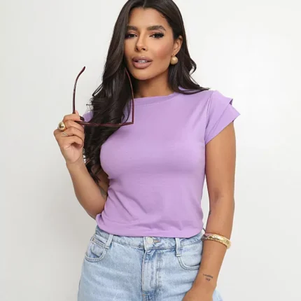 Blusa Feminina Manga Dupla Babado