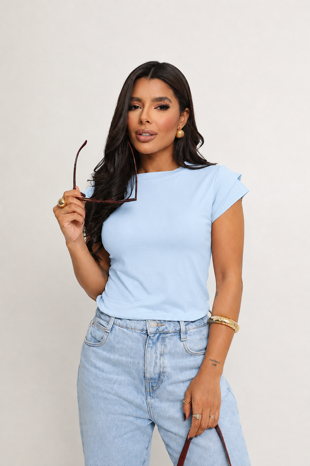 Blusa Feminina Manga Dupla Babado - Imagem 7