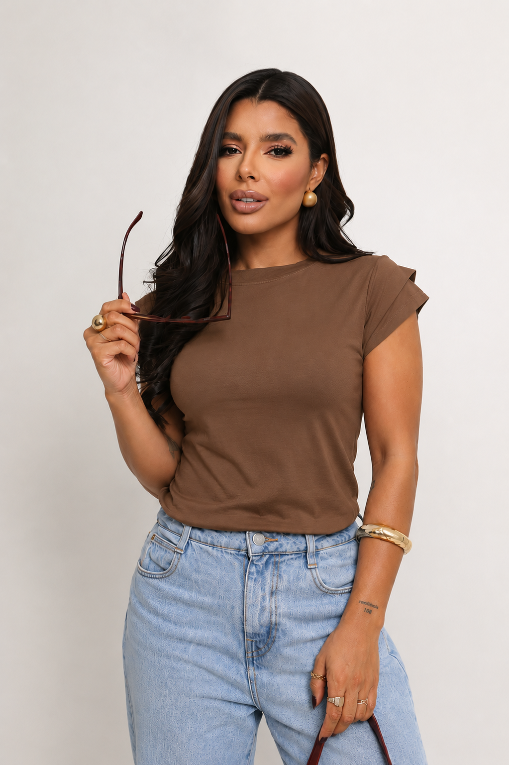 Blusa Feminina Manga Dupla Babado - Imagem 5