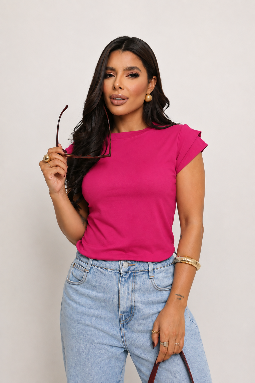 Blusa Feminina Manga Dupla Babado - Imagem 4