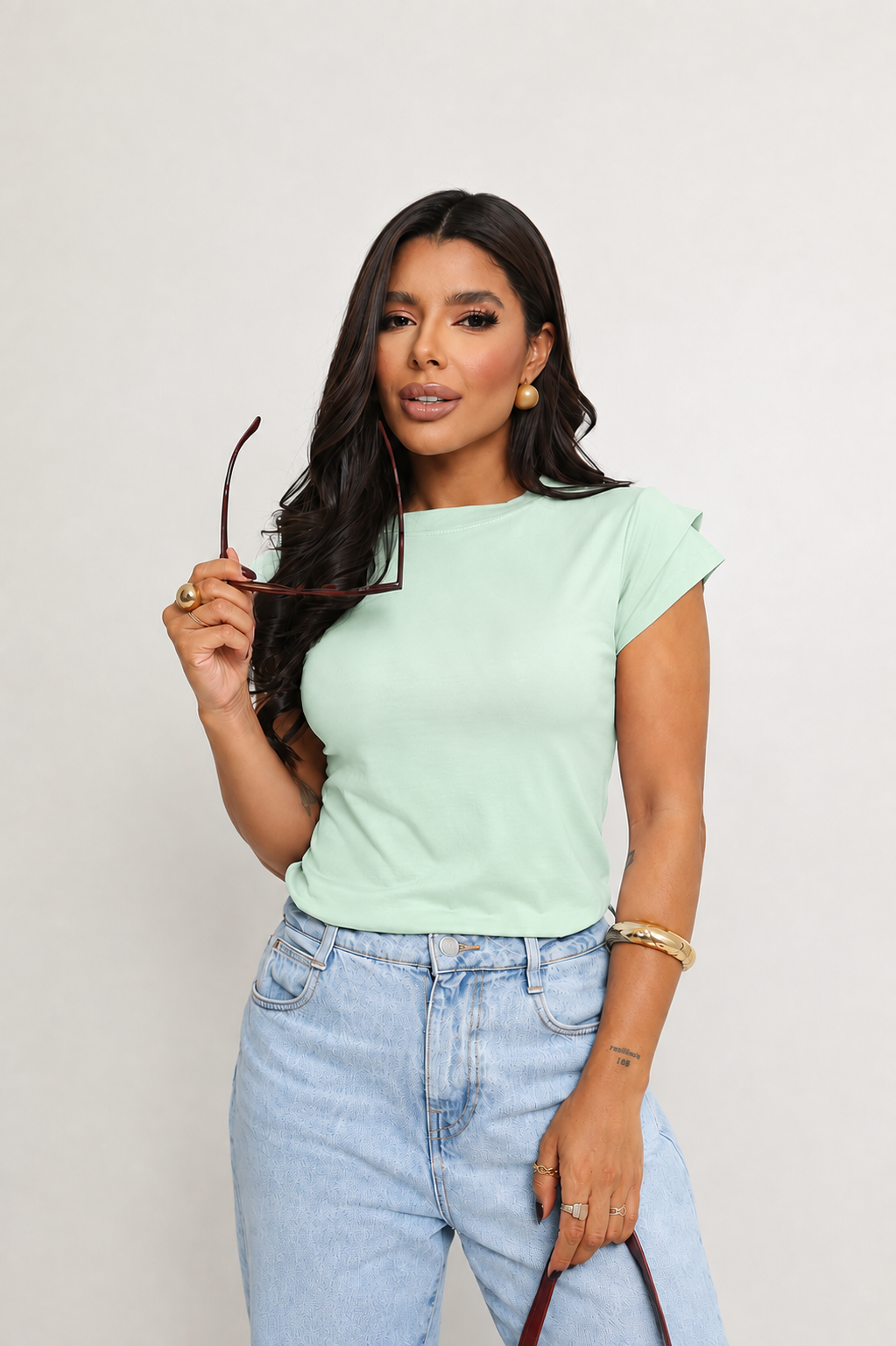 Blusa Feminina Manga Dupla Babado - Imagem 2