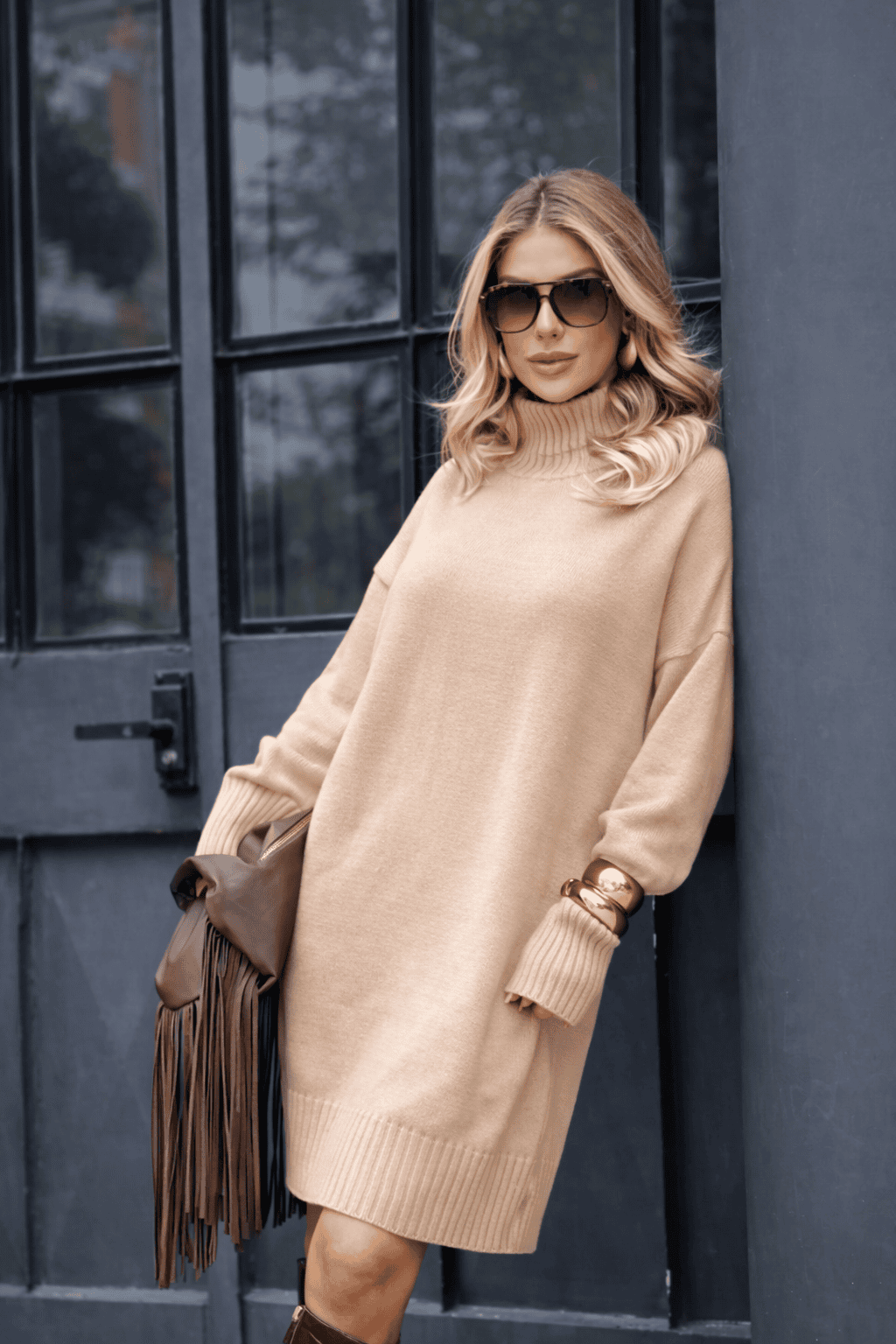 Vestido Tricot Gola Alta Oversized - Imagem 2