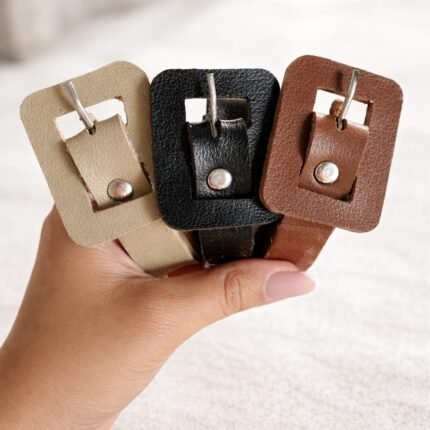 Cinto Feminino com Fivela Quadrada Encapada