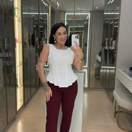 Calça Feminina de Alfaiataria Reta Cintura Alta