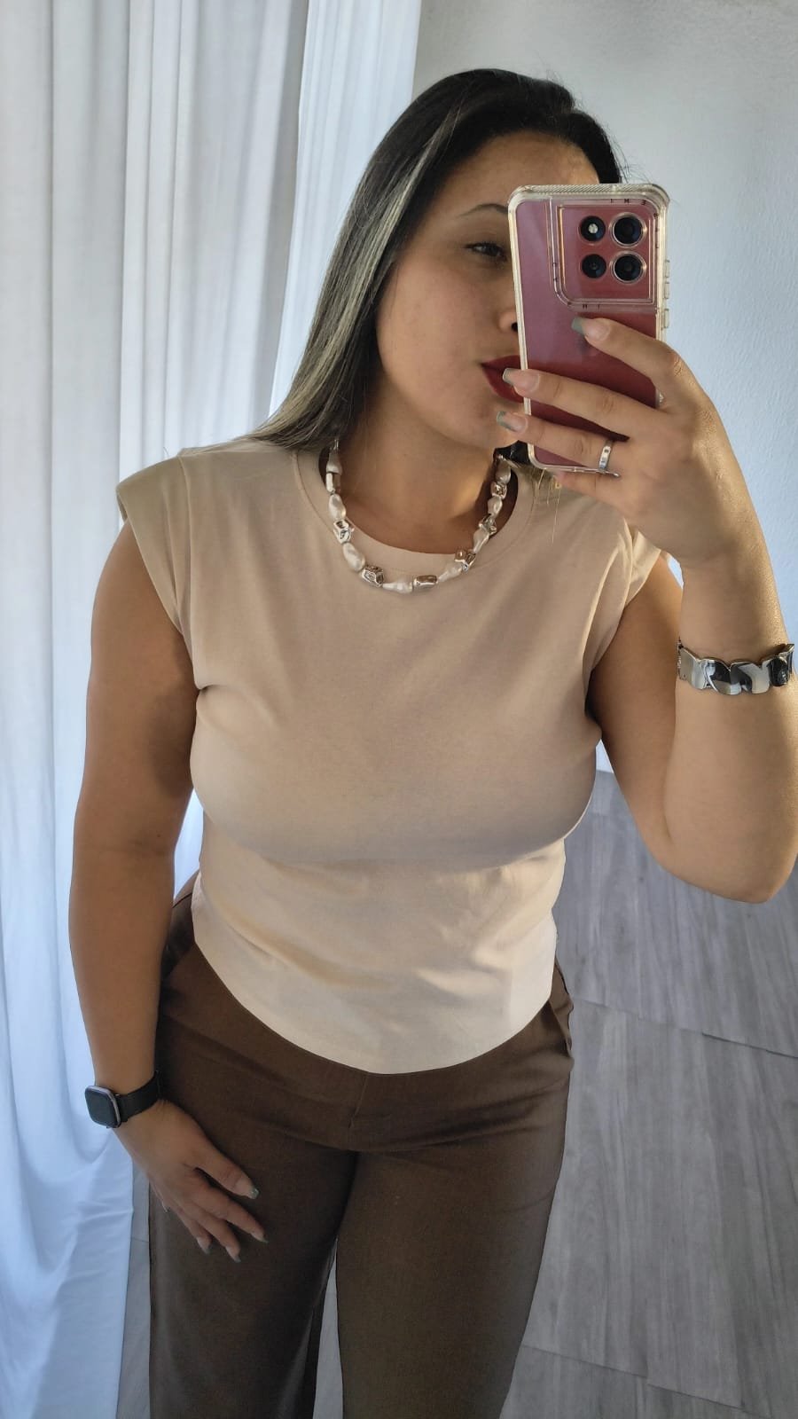 Blusa Feminina Básica com Ombreiras - Imagem 2