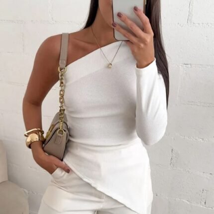 Blusa Feminina Assimétrica Ombro Único